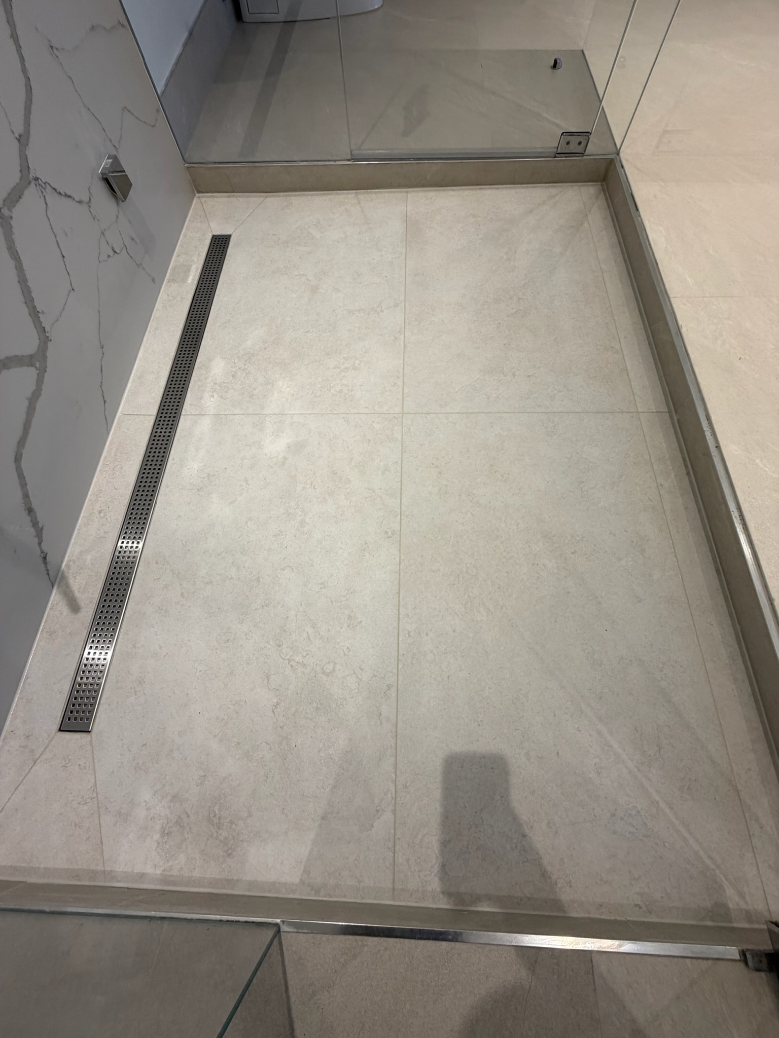Shower Floor & Linear Drain project by Worldwide Floors Corp in Miami-Dade or Broward