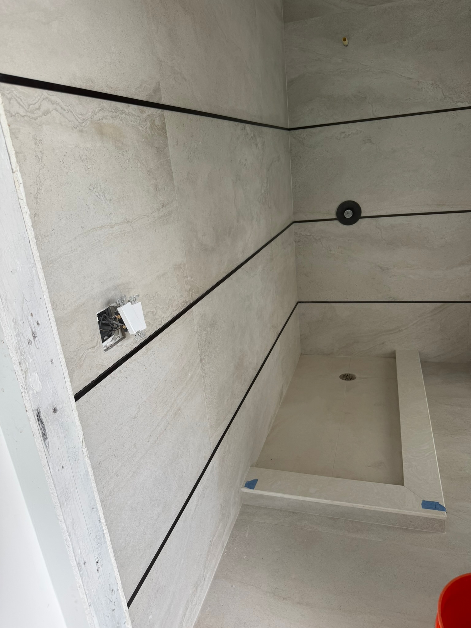 Shower Tile In Progress project by Worldwide Floors Corp in Miami-Dade or Broward